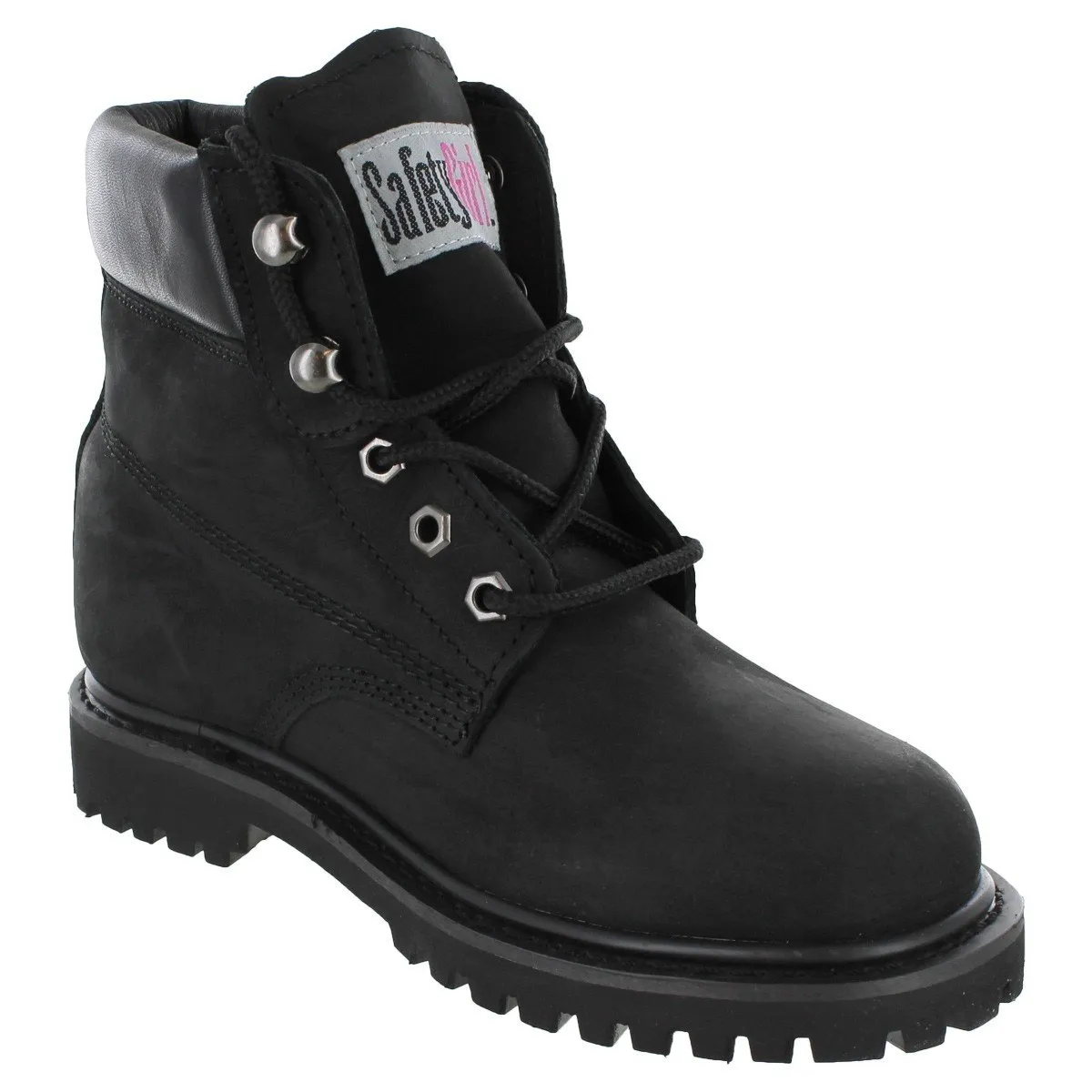 Steel Toe Boots for Women - 10W - Black | Waterproof Work Boots for Women Steel Toe Boots | Slip Resistant Work Shoes for Women | Lightweight Nubuck Leather for Comfort and Style