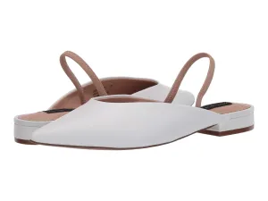 Steve Madden Women's Lisboa Slingback Pointed-Toe Mules WHITE LEATHER