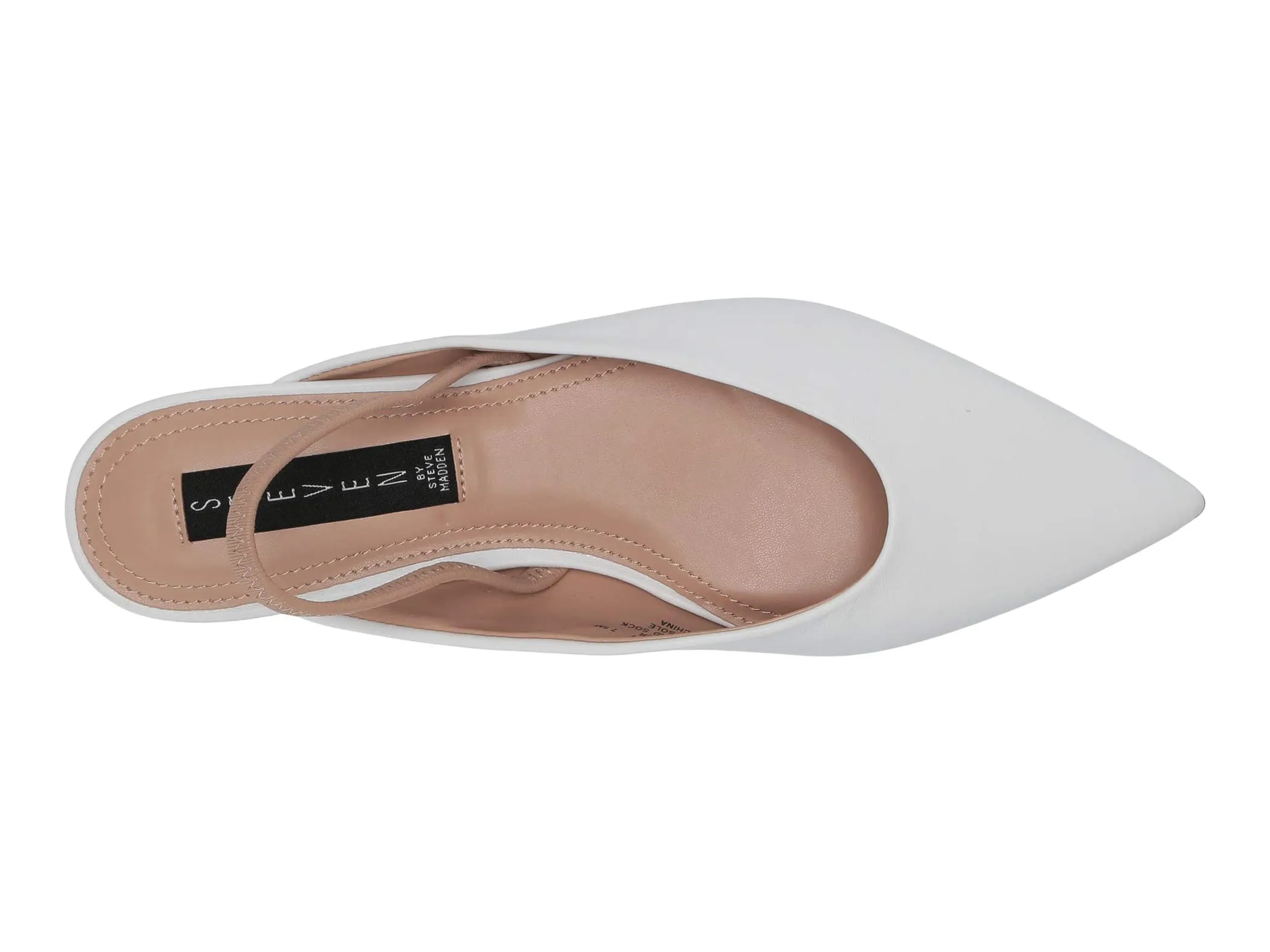 Steve Madden Women's Lisboa Slingback Pointed-Toe Mules WHITE LEATHER