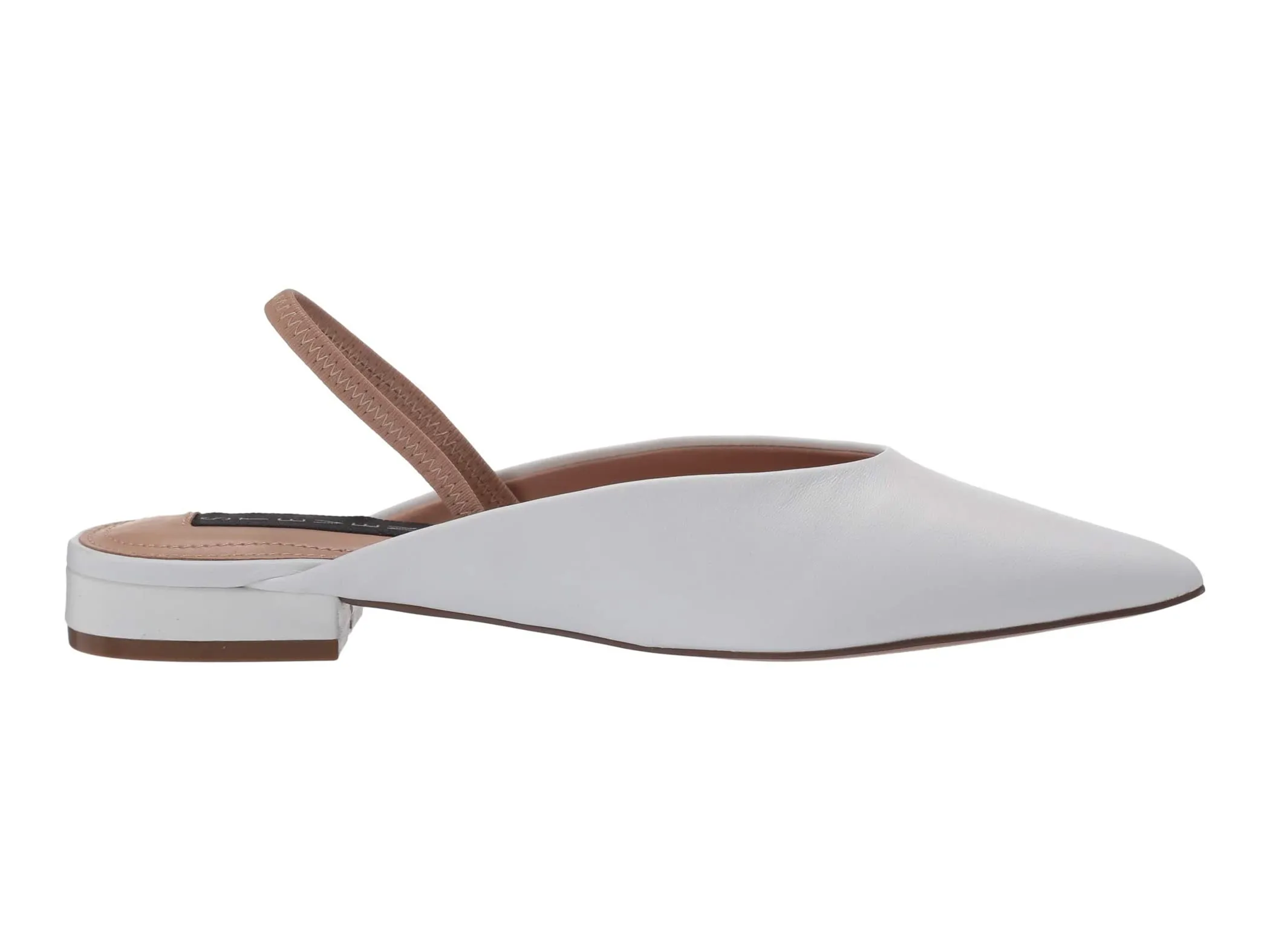 Steve Madden Women's Lisboa Slingback Pointed-Toe Mules WHITE LEATHER