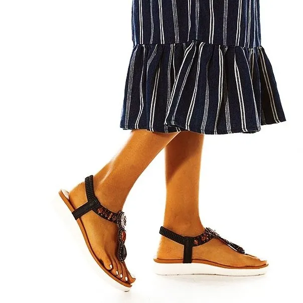 Summer Bohemian Beaded Flip Flops Flat Sandal
