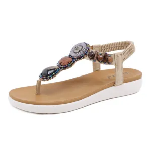 Summer Bohemian Beaded Flip Flops Flat Sandal