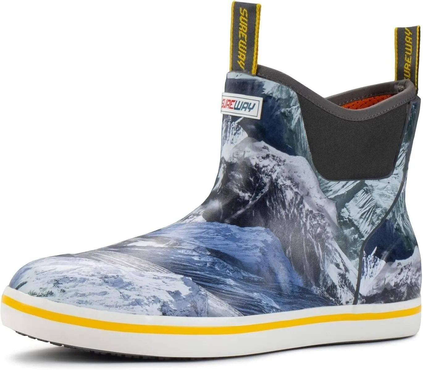 SUREWAY Men's Ankle Fishing Deck Boots for Men-Waterproof,Professional Non-Slip Soles for Wet Slippery Surface,Neoprene Rubber Rain Boot/Shoes for Hunting Boating Gardening