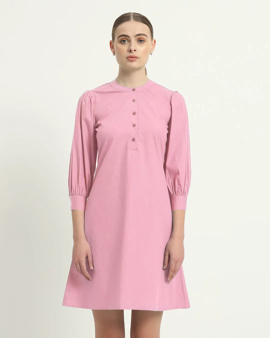 The Roslyn Fondant Pink Cotton Dress
