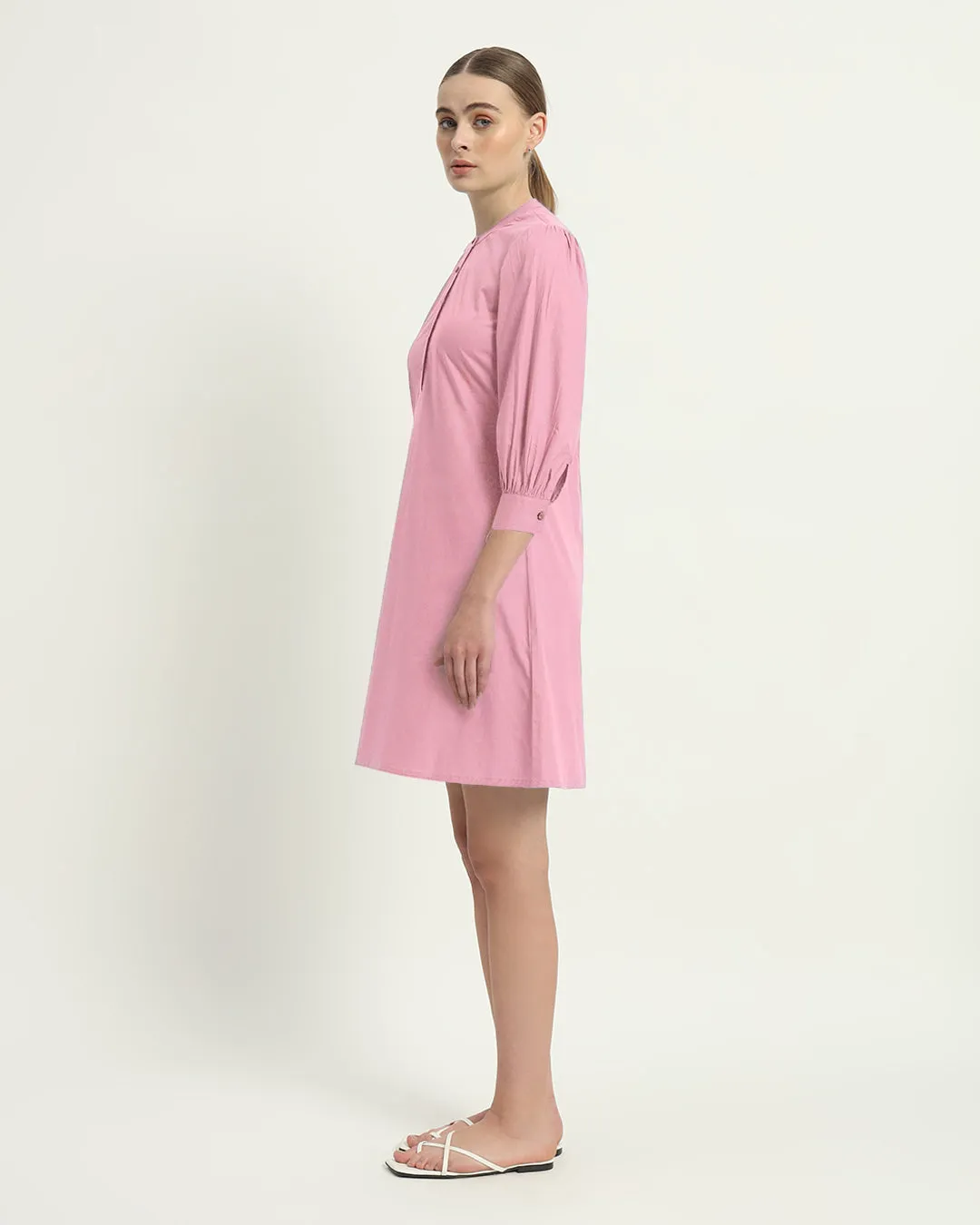 The Roslyn Fondant Pink Cotton Dress