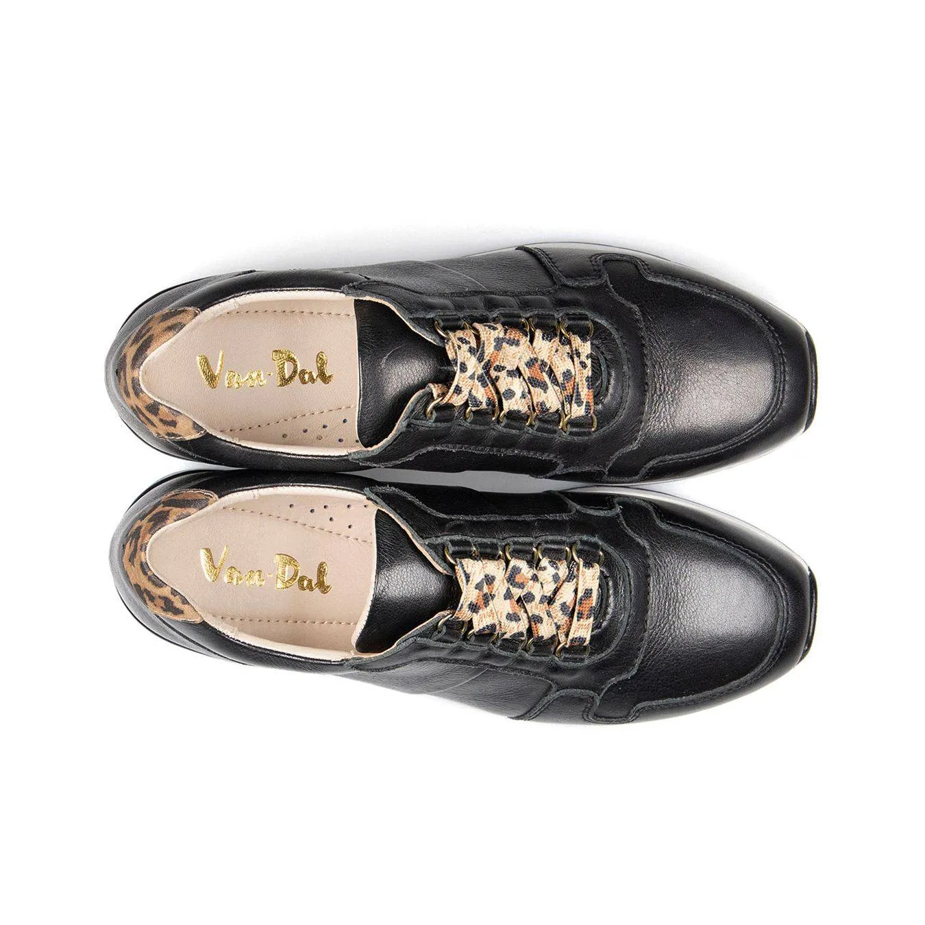 Van Dal Reydon 3317 1001 Ladies Black Leather Lace Up Trainers