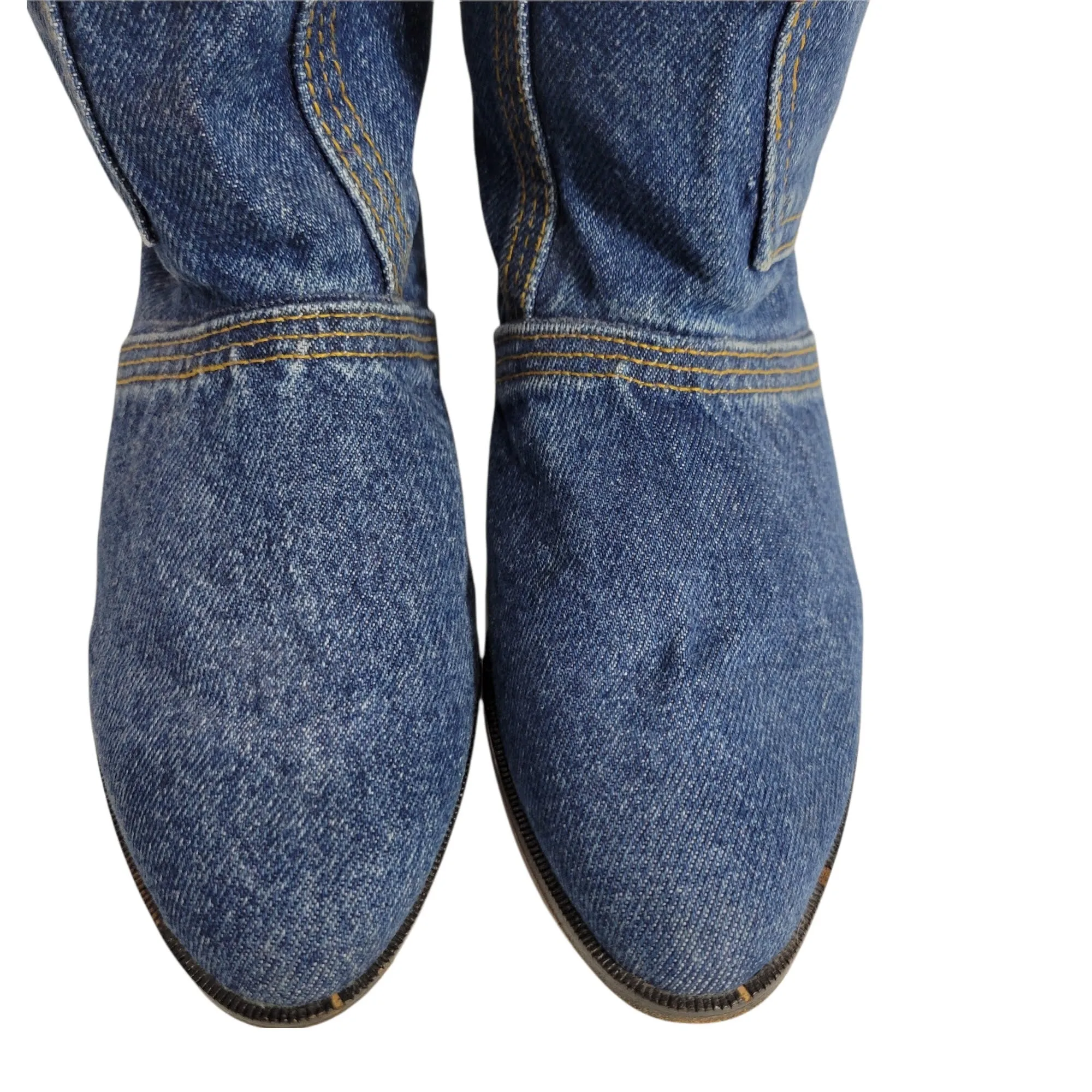 Vintage Denim Boots Azamra Matake Size 9