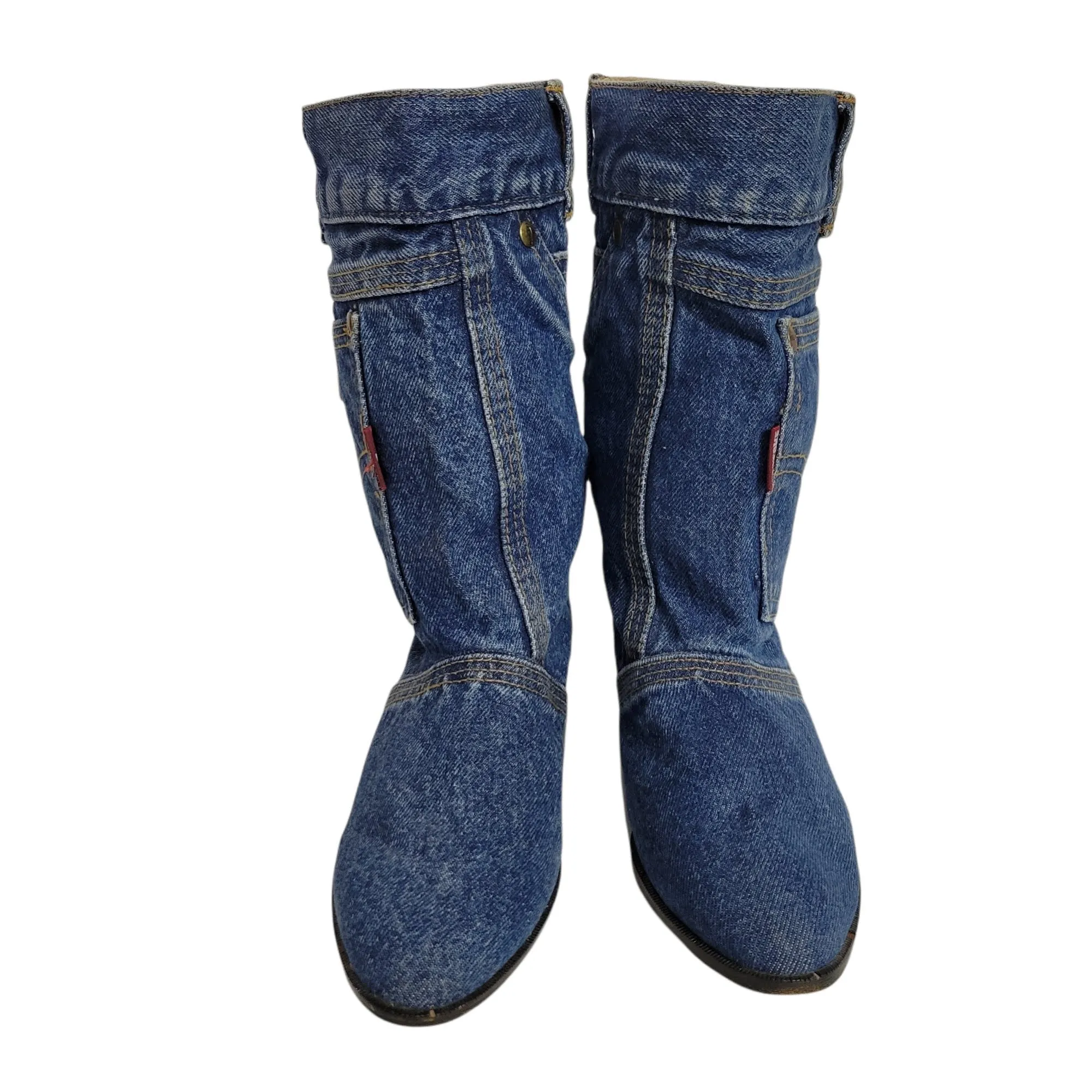Vintage Denim Boots Azamra Matake Size 9