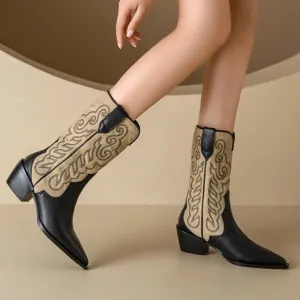 Vintage Long Totem Rider Cowboy Boots