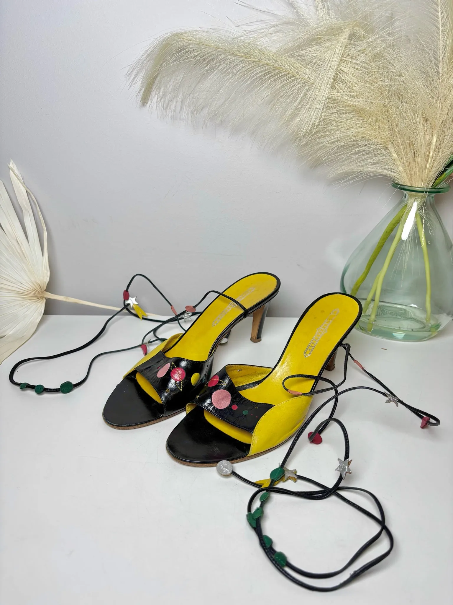 W Shoe Size 38.5 Ashley Dearborn Black Leather Heels