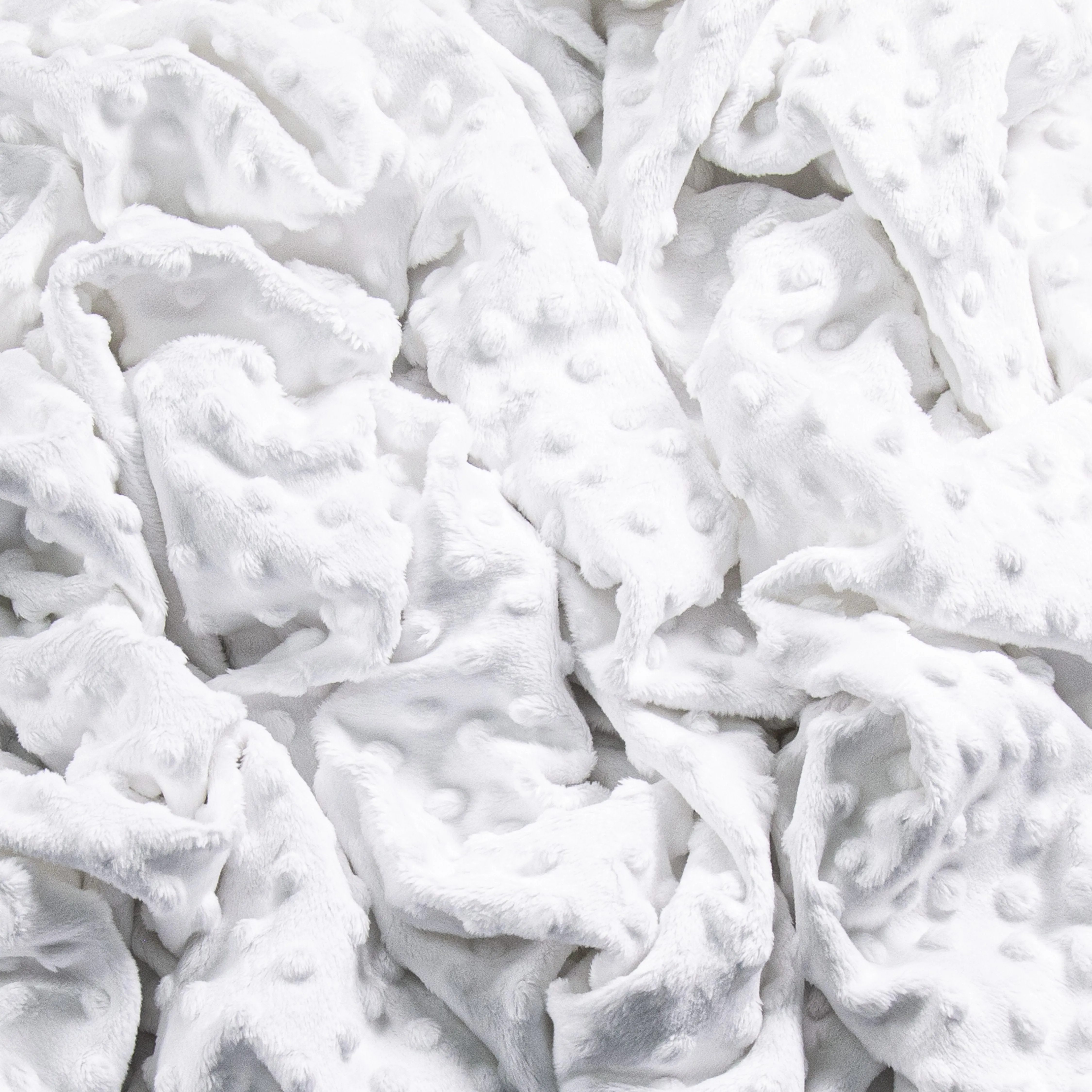 White Minky Fabric by the Yard | Oeko-TEX Certified Plush | 60" Wide for Baby Blankets & More