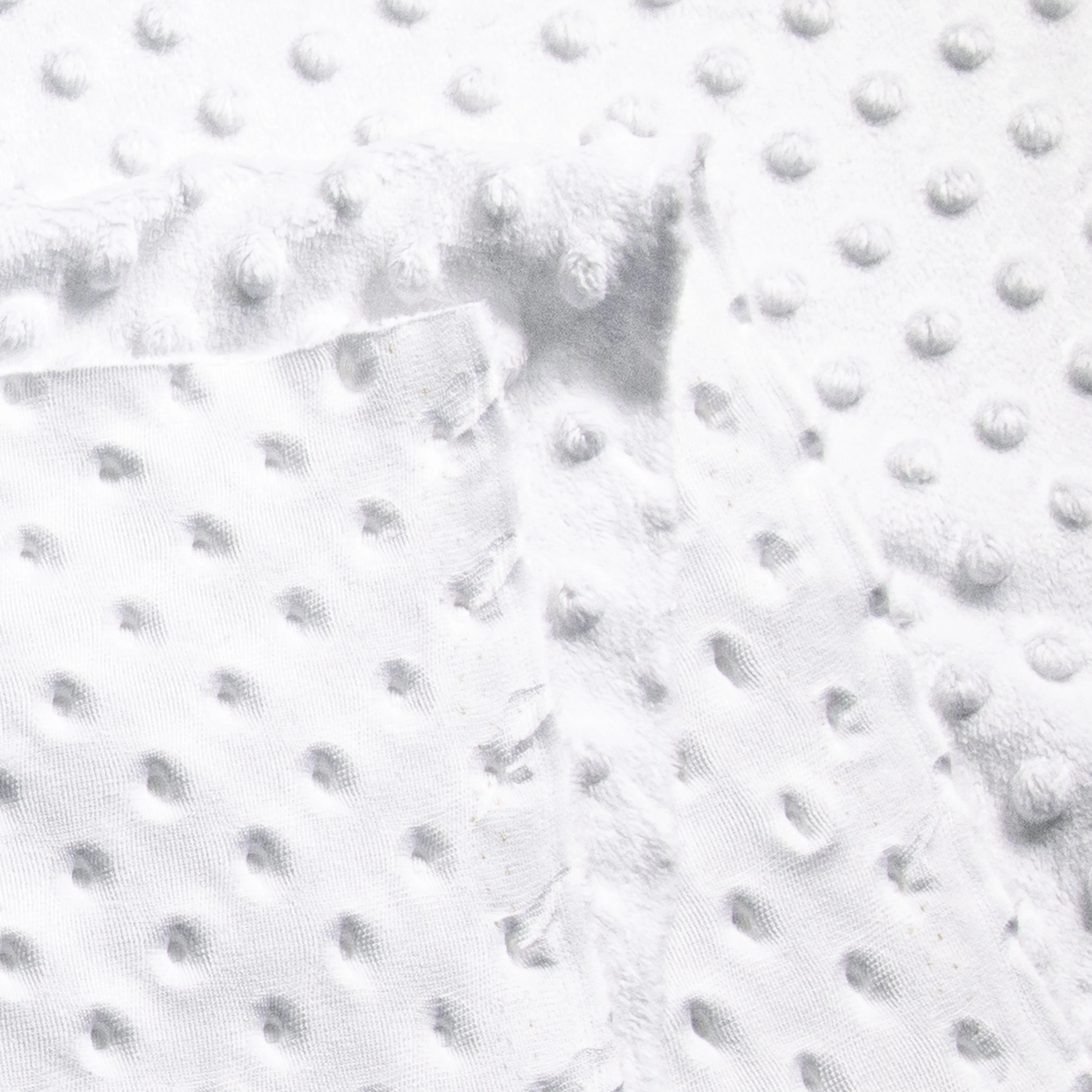 White Minky Fabric by the Yard | Oeko-TEX Certified Plush | 60" Wide for Baby Blankets & More