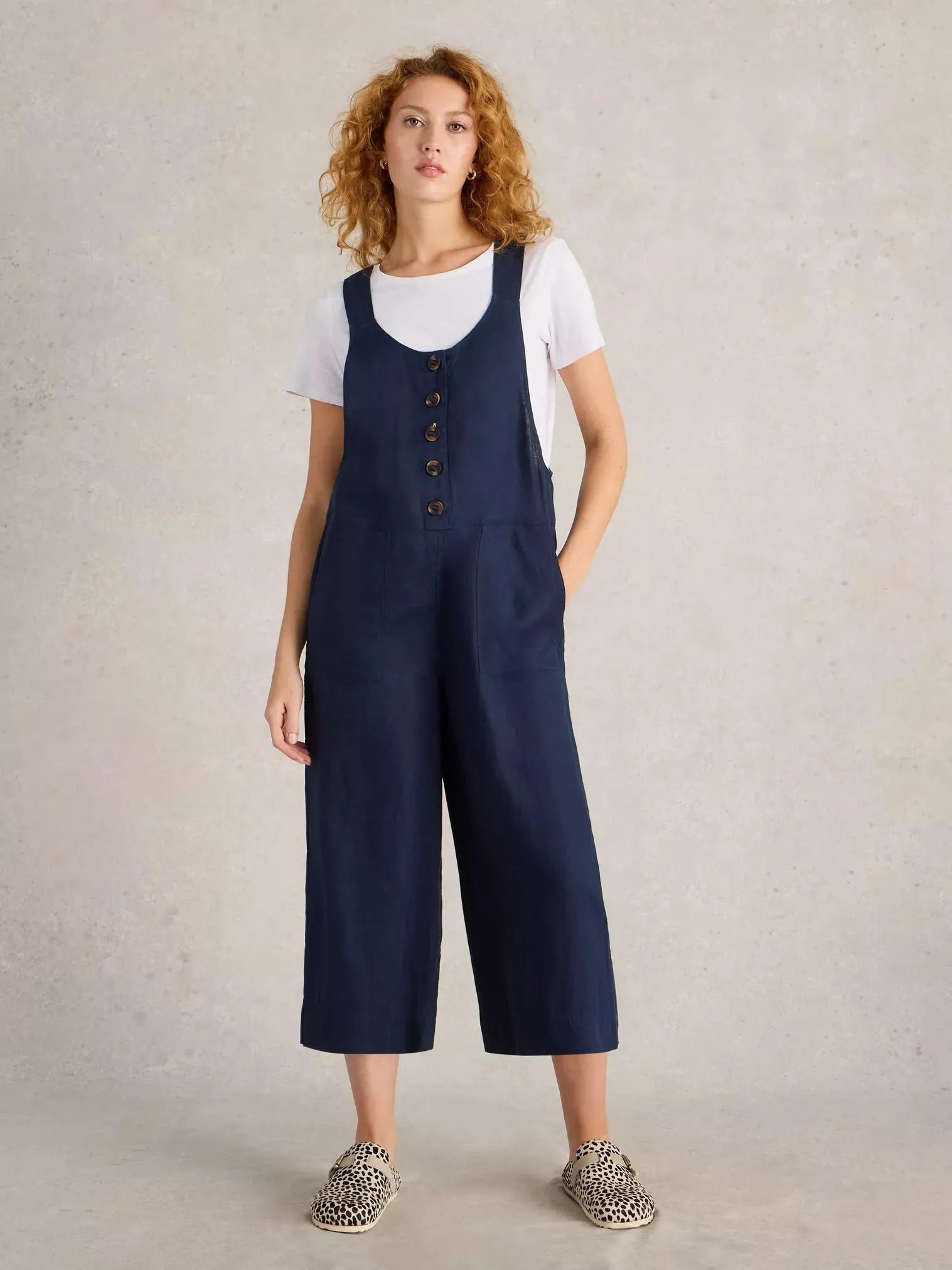 White Stuff Viola Linen Overalls