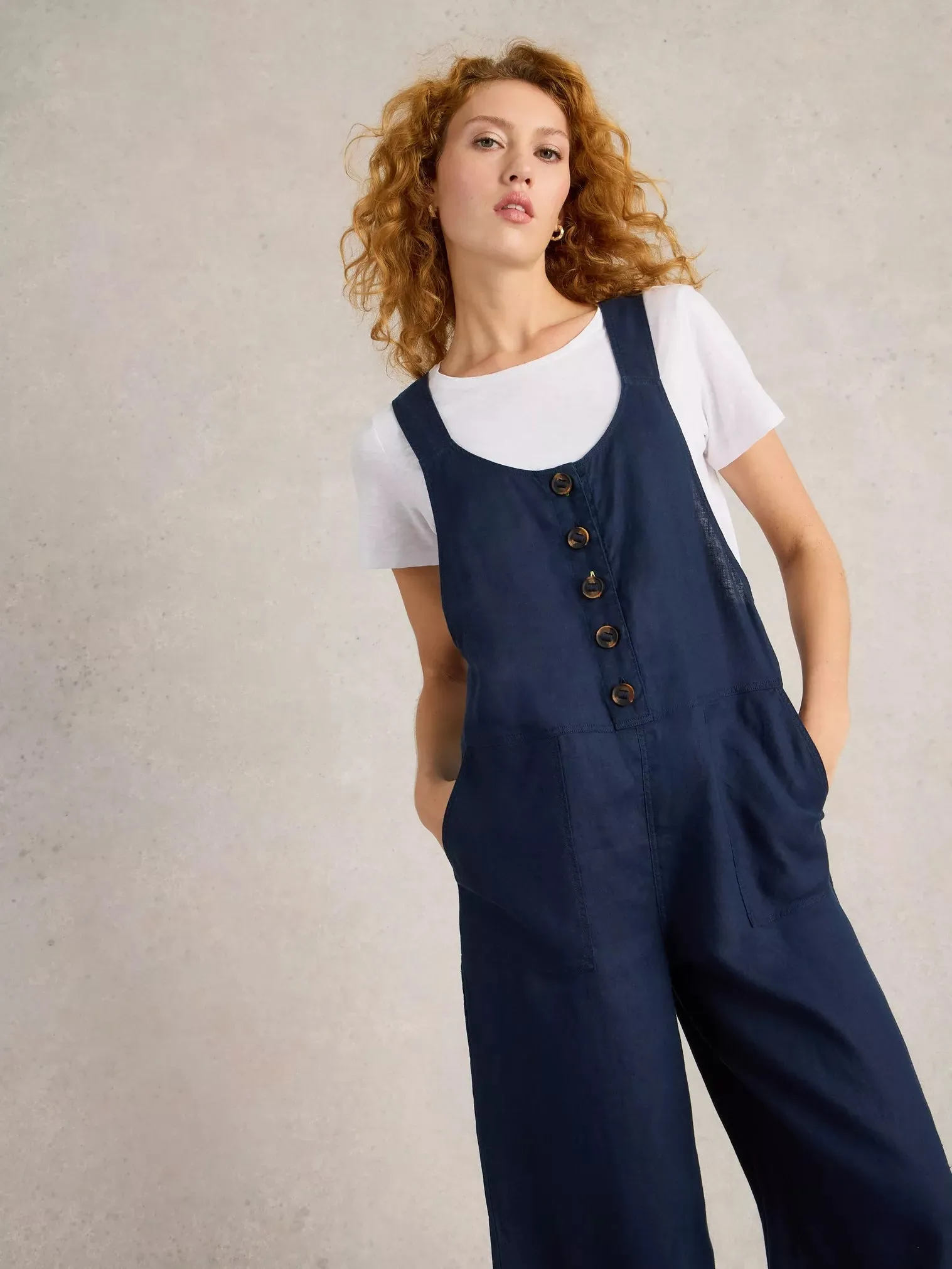 White Stuff Viola Linen Overalls