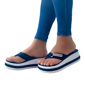 Women Outdoor Slippers Platform Round Toe Flip-Flops