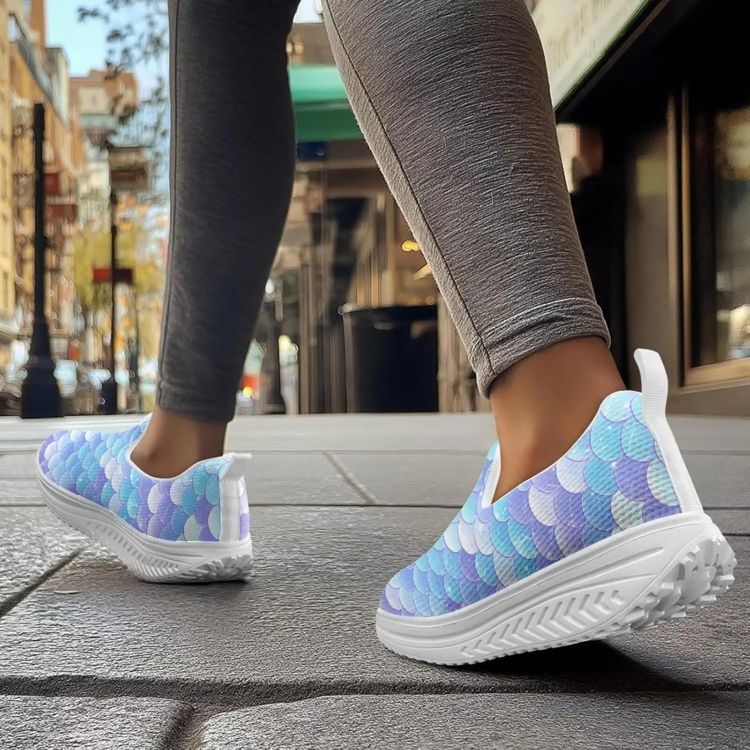 Women Walking Shoes Breathable Cushioned Workout Athletic Sneakers Lightweight Casual House Shoe Size 6-11 White Sole