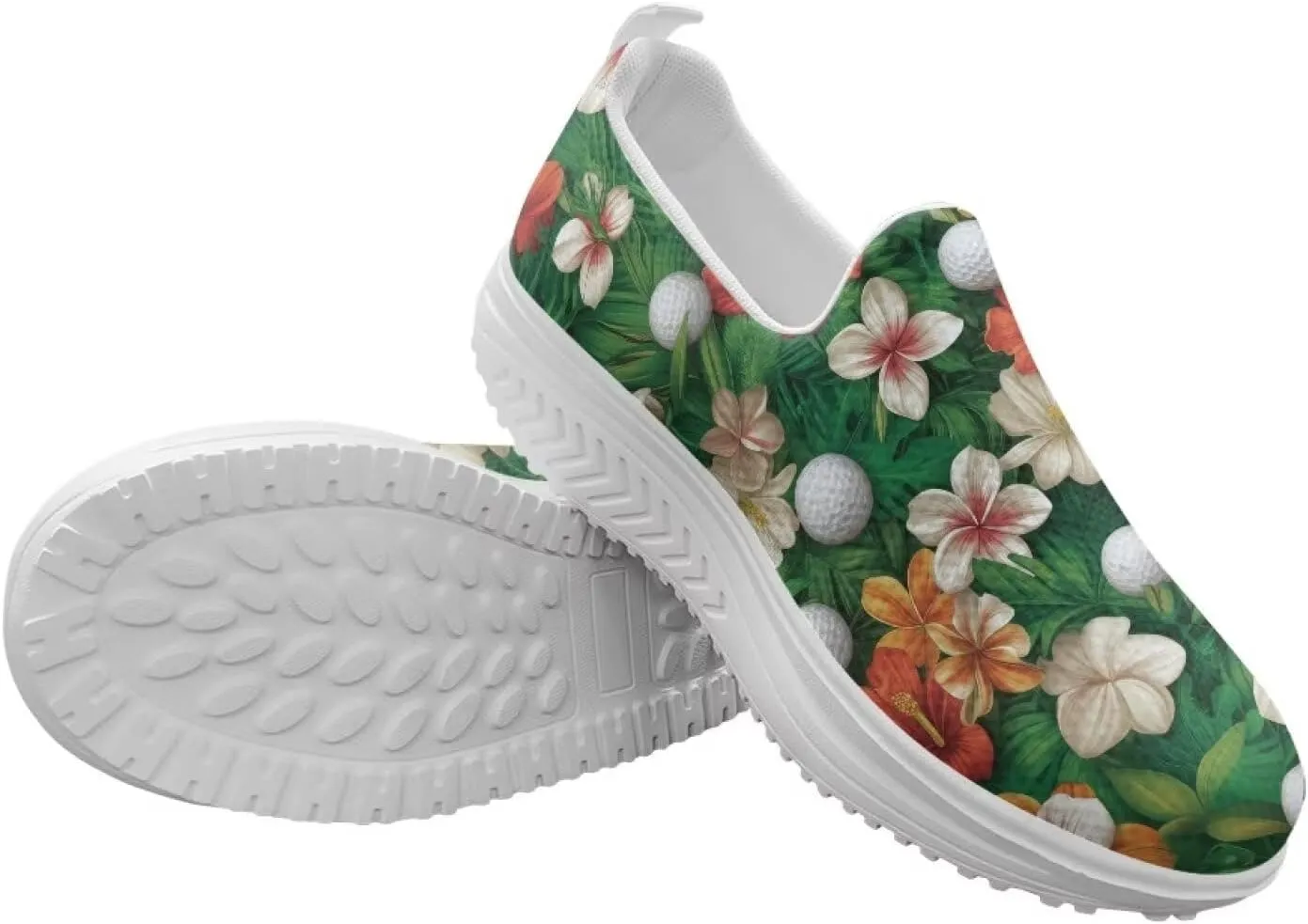 Women Walking Shoes Breathable Cushioned Workout Athletic Sneakers Lightweight Casual House Shoe Size 6-11 White Sole