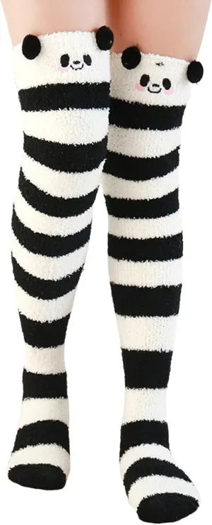 Womens Fuzzy Socks Soft Cozy Slipper Fluffy Socks Winter Warm Microfiber Plush Cute Crew Socks