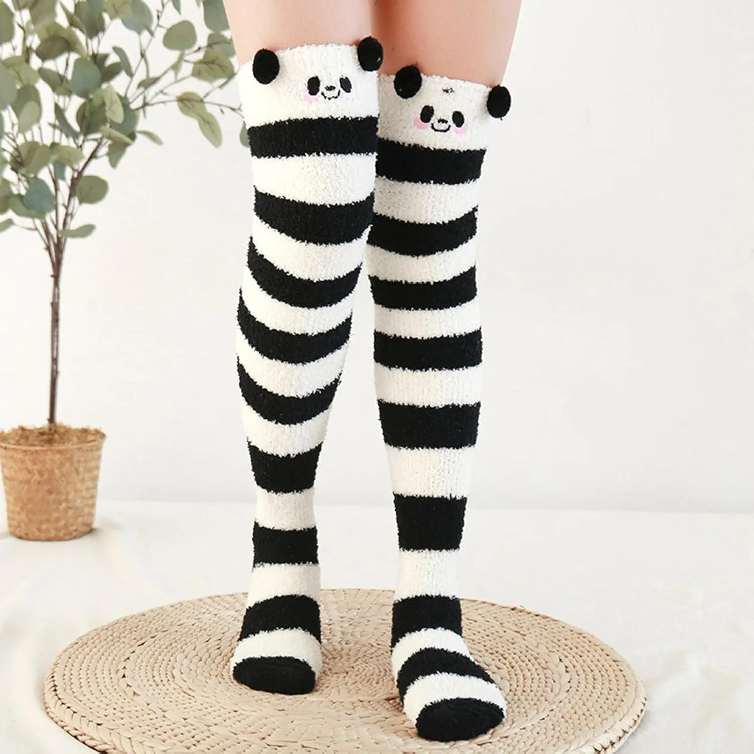 Womens Fuzzy Socks Soft Cozy Slipper Fluffy Socks Winter Warm Microfiber Plush Cute Crew Socks